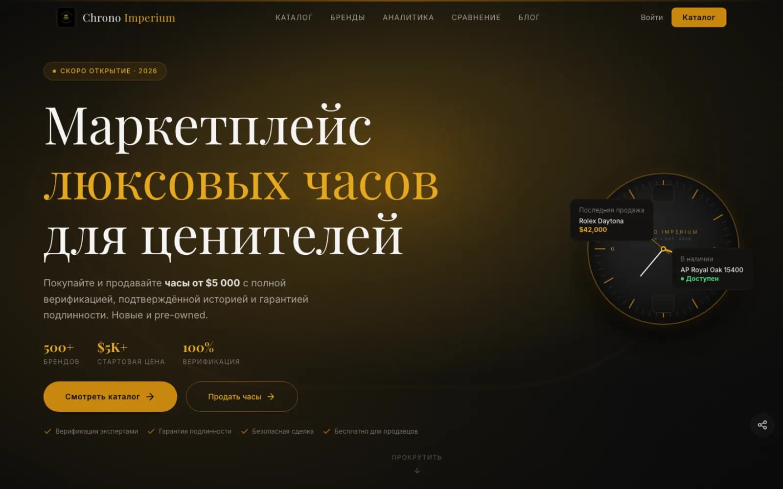 Chrono Imperium — маркетплейс люксовых часов под ключ