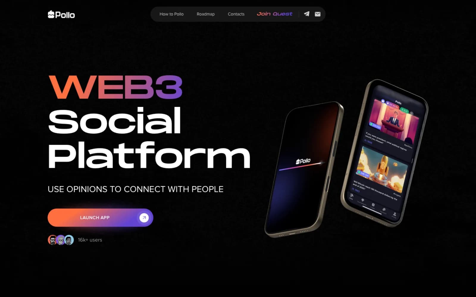 Polloverse — лендинг для Web3-соцсети